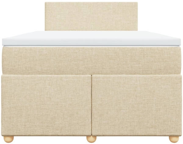 vidaXL Boxspringbett mit Matratze Creme 120x190 cm Stoff 3286617 Bild 3
