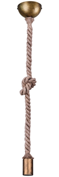 Rustikales LED Schnurpendel aus Hanfseil mit Knoten, Höhe 150cm Bild 7