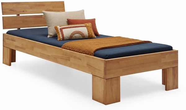 Einzelbett Kernbuche massiv geölt Holzbett Bett 90x200 #4434
