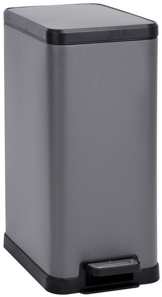 SVITA Mülleimer STM15, Treteimer, Kosmetikeimer, 15L, Stahl pulverbeschichtet, Grau