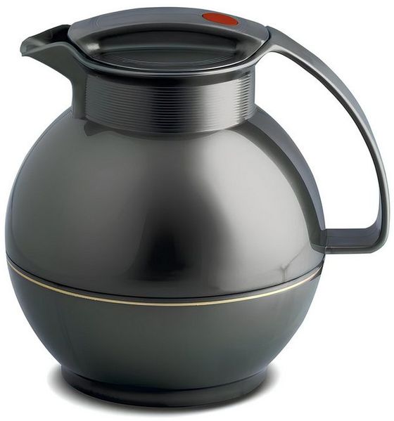 ROTPUNKT Isolierkanne 1,0 Liter I Glaseinsatz I hochwertig I Kugelkanne I große Öffnung, 1 l, (360) Kaffeekanne I Teekanne), Glaskolben aus doppelwandigem Rosalin-Glas