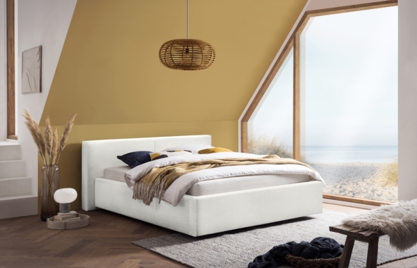 Polsterbett >Cube mit BK< Liegefläche 140x200cm, weiß, Stellmaß: 180x82x227cm (BxHxT) Bild 1