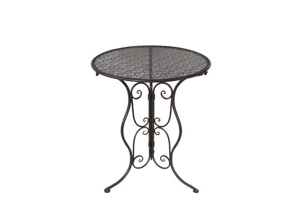 HTI-Line Gartentisch Gartentisch Lani Braun (Stück, 1-St, 1 Gartentisch), Metalltisch nostalgisch Ø 60 cm Braun
