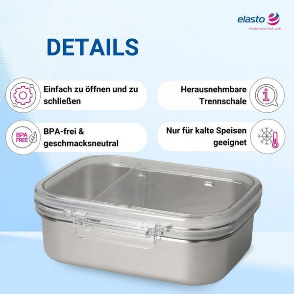 elasto Lunchbox Motiv Brotdose für Kinder 1000 ml für Schule und Kindergarten