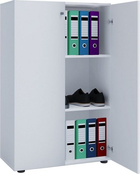 VCM Büroschrank Lona 913933 Weiß B. 70 x H. 111 x T. 38 cm