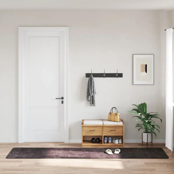 vidaXL Teppich Waschbar 80x300 cm Anthrazit 337953