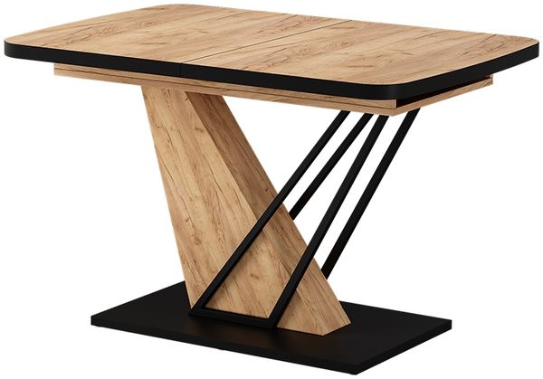 Esstisch Fenaro Schwarz/Eiche 120 x 80 cm ausziehbar Vicco