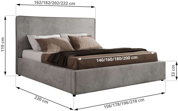 CORIVO CLASSIC Polsterbett mit Bettkasten & Stauraum, Doppelbett, inkl. Lattenrost, Metall-Hebeautomat mit Gasdruckfedern - Hellgrau Velvet Bild 7