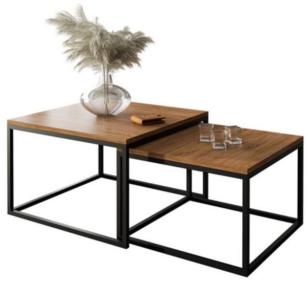 Lookway Couchtisch Yoshi 2in1 mit Tischplatte in natürlicher Holzfarbe (2er-Set), Breite: 70 cm und 60 cm Bild 4