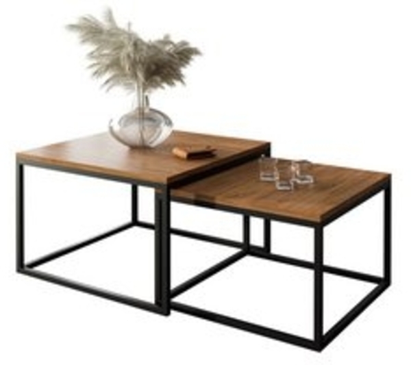 Lookway Couchtisch Yoshi 2in1 mit Tischplatte in natürlicher Holzfarbe (2er-Set), Breite: 70 cm und 60 cm Bild 6