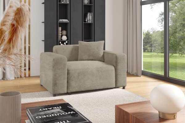 Sessel Designersessel MEGAN in Stoff Poso Beige