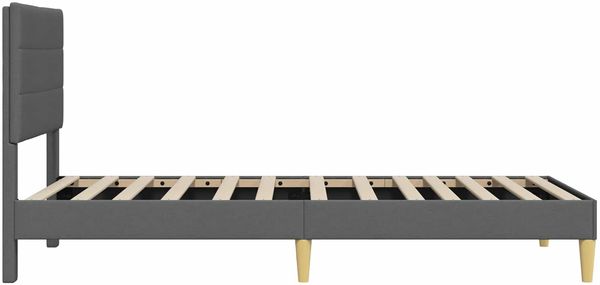 vidaXL Bettrahmen mit Kopfteil Dunkelgrau 90 x 190 cm Stoff 42027553 Bild 5