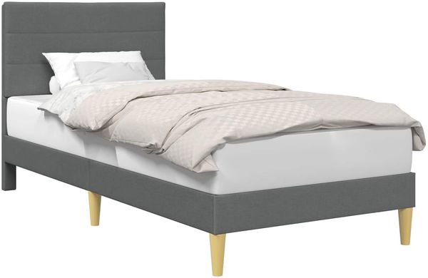 vidaXL Bettrahmen mit Kopfteil Dunkelgrau 90 x 190 cm Stoff 42027553 Bild 2