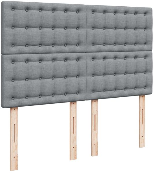 vidaXL Boxspringbett mit Matratze Hellgrau 140x190 cm Stoff 3292797 Bild 7