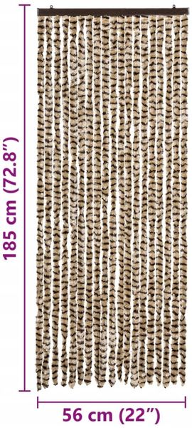 vidaXL Insektenschutz-Vorhang Beige und Braun 56x185 cm Chenille 325448 Bild 7