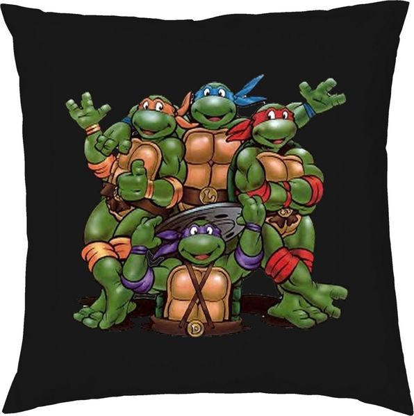 Blondie & Brownie Dekokissen Turtles Ninja Schildkröten Team Pizza Kissen mit Füllung