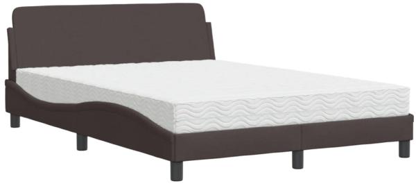 vidaXL Bett mit Matratze "Dover" Dunkelbraun 120x200 cm Stoff 3208367