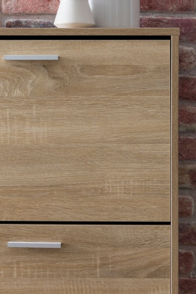 Schuhschrank WL5.828 Modern 120 x 81 x 24 cm Holz Schuhregal Sonoma 4 Fächer, Schuhkommode Flurschrank mit Ablage, Design Schuhkipper Schuhaufbewahrung, Flurkommode für Schuhe Hoch Bild 7