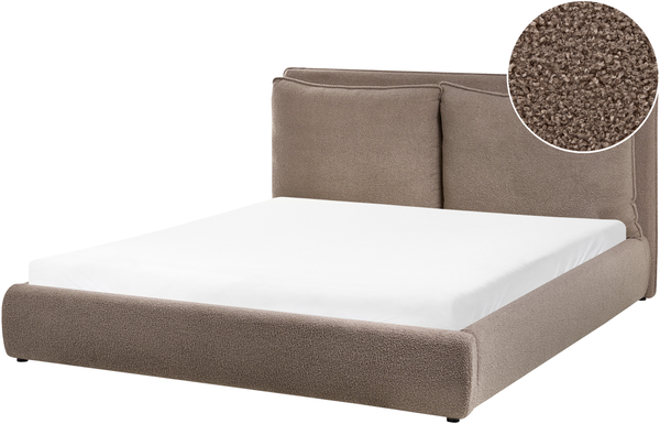 Wasserbett Bouclé BAJONNA 160 x 200 cm Braun