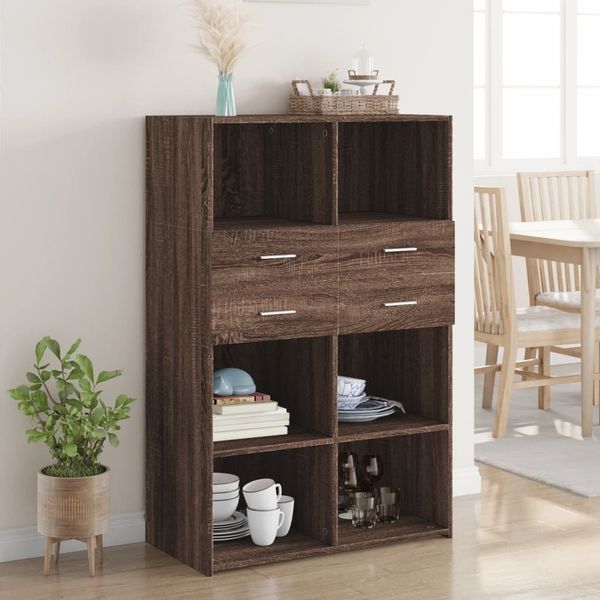 vidaXL Highboard Braun Eichen-Optik 80x42,5x124 cm Holzwerkstoff 3281391