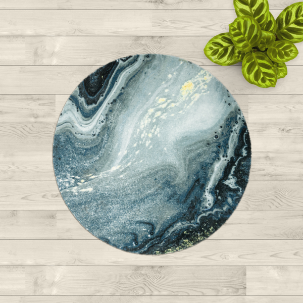 Lako 'Marmoroptik' Fußmatte, grau, Ø 100 cm Bild 2