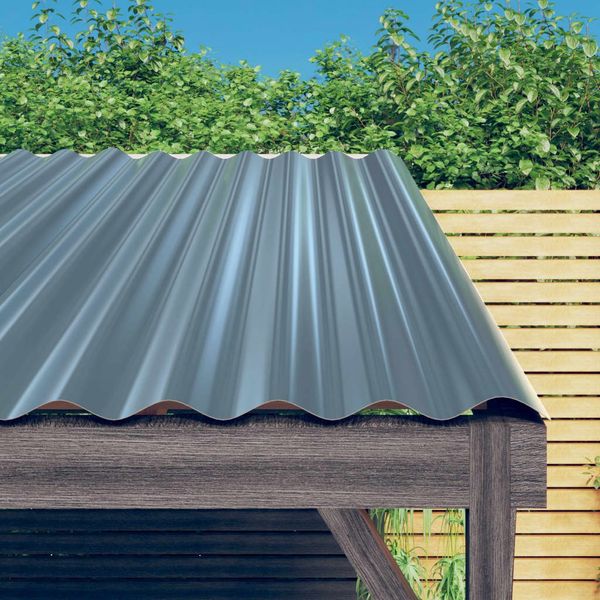 vidaXL Dachpaneele 12 Stk. Verzinkter Stahl Grau 100x36 cm 319143