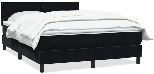 vidaXL Boxspringbett mit Matratze Schwarz 140x210 cm Samt 3316115