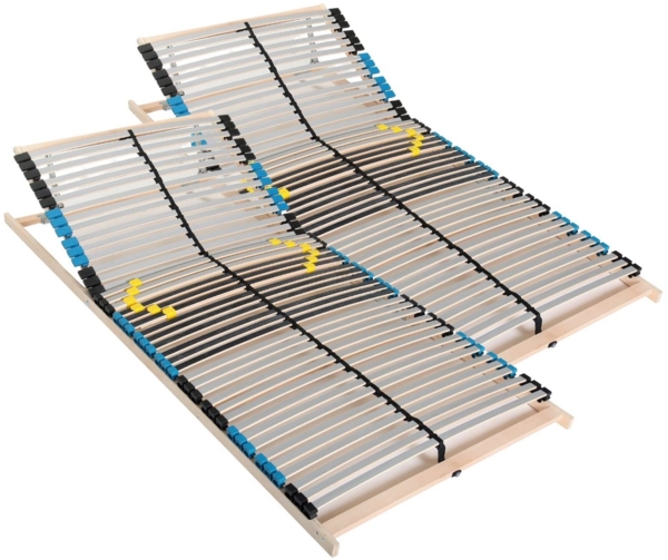 Premium Lattenrost 180x200, Lattenrahmen Buche, 7 Komfortzonen, 42 Latten, Federholzrahmen Made in Germany, Lattenrost Kopfteil verstellbar, Traglast 150Kg