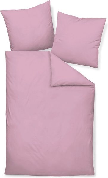Janine Bettwäsche Colors, Mako-Satin, 2 teilig, feinfädige uni Bettwäsche für alle Jahreszeiten, Markenreißverschluss