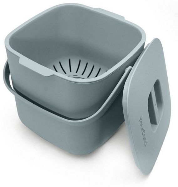 YourCasa Biomülleimer Küche 4L Komposteimer für alltäglichen Biomüll Behälter - Spülmaschinenfest - Geruchsdicht - Sieb - Bio Mülleimer klein mit Deckel Eimer Bioabfallbehälter Biotonne (4L Mint) Bild 4