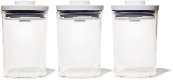 OXO Good Grips Vorratsdose RUNDER MINI-POP-BEHÄLTER, Kunststoff, (Set, 3-tlg), 0,6 L