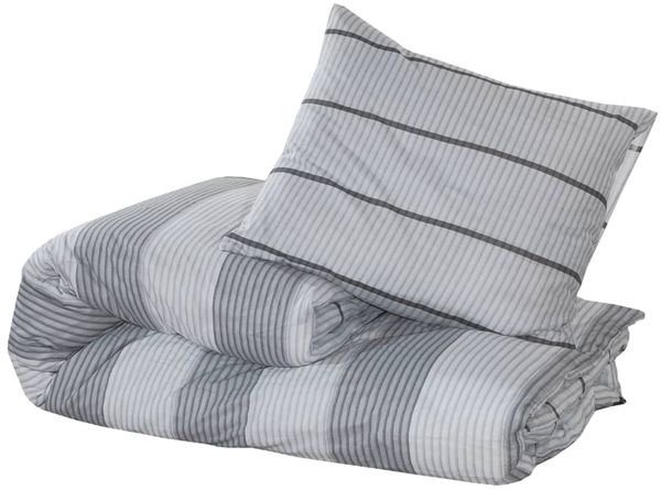 vidaXL Bettwäsche-Set, Baumwolle hellgrau, 200x220 cm Bild 3