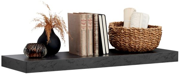 XORA 'ZACK' Wandregal, Holznachbildung beton, 80 x 3.8 x 25 cm, mit Wandhalterung