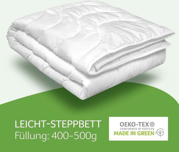 John Cotton Microfaserbettdecke Julia, Bettdecken für Sommer und Winter, Füllung: Polyester, Bezug: 100% Polyester, Bettdecke 135x200 cm, 155x220 cm, Made in Green, Decke