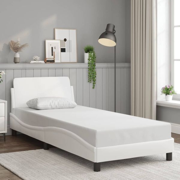 vidaXL Bettgestell "Dover" Weiß 90x200 cm Kunstleder 373119