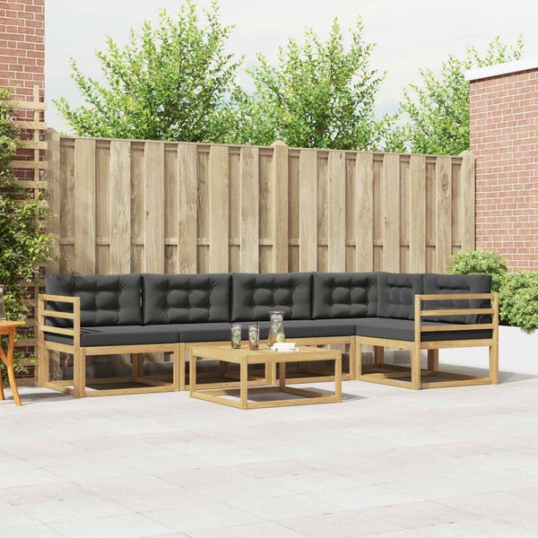 vidaXL Outdoor-Sofagarnitur 6 pcs Weiß und Anthrazit 79 x 79 x 37 cm 3386466