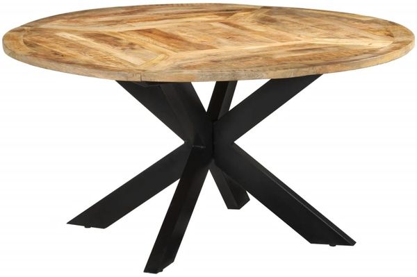 vidaXL Esstisch Ø150x76 cm Massives Raues Mangoholz 351710