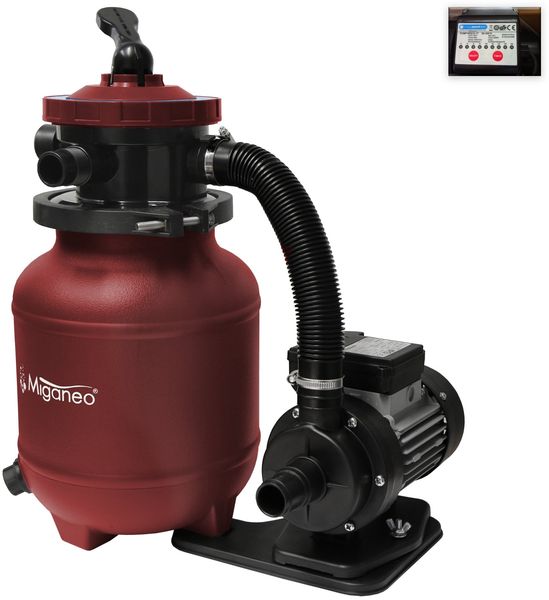Miganeo Sandfilteranlage Dynamic 7000 Speed Clean | weinrot | 6,3 m³/h Leistung