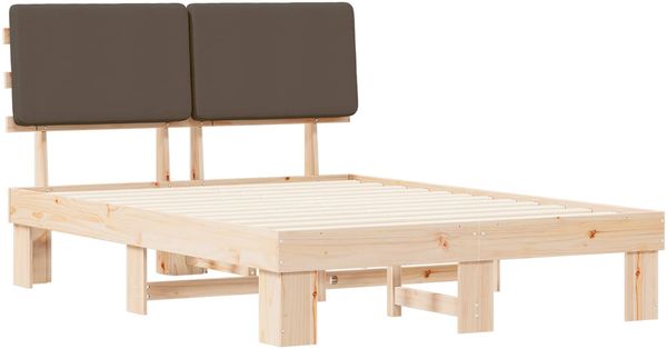 vidaXL Bettgestell mit gepolstertem Kopfteil Taupe 135 x 190 cm 877362 Bild 4