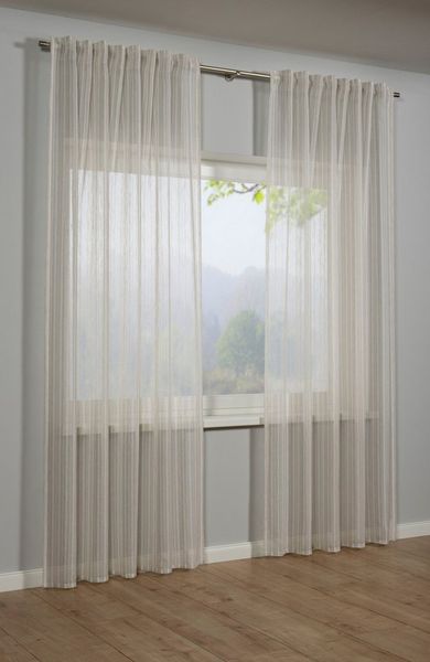 Sehlbach Gardine Schal Effektgarn Voile (1 St), Schlaufen, blickdicht, mit Gardinenband und verdeckten Schlaufen