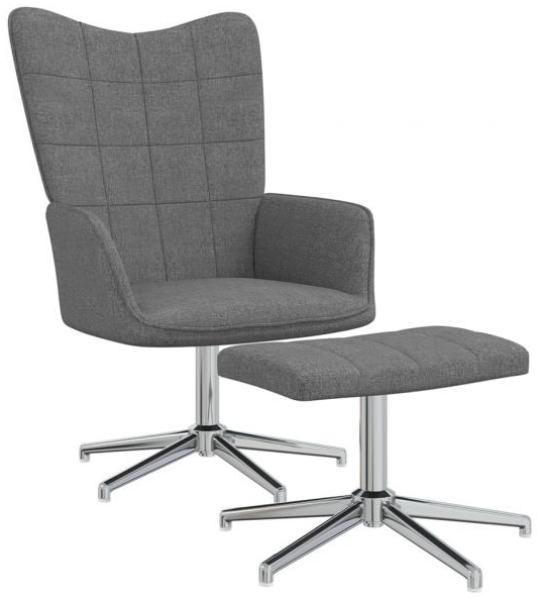 vidaXL Relaxsessel mit Hocker Dunkelgrau Stoff [327997]