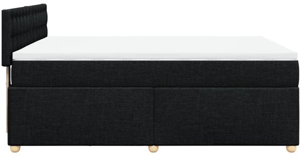 vidaXL Boxspringbett mit Matratze Schwarz 140x190 cm Stoff 3288991 Bild 7
