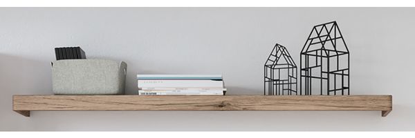 Wandboard 150 cm SANFORD-129 in Eiche hell Nb, B/H/T: ca. 150/6/25 cm
