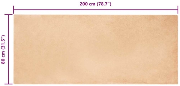 vidaXL Kunstfell Hasen Teppich Taupe 80x200 cm Polyester 42021743 Bild 7