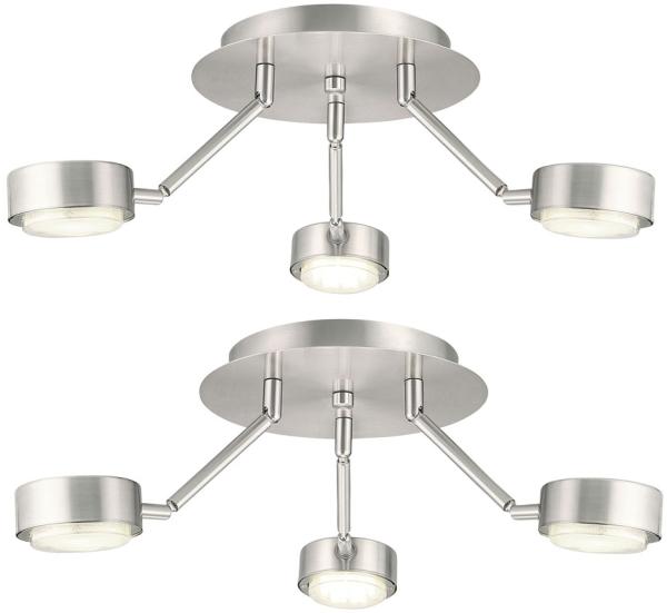 Deckenleuchte, silber, Spots/Arme beweglich, D 18,2 cm