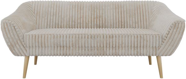 Sofa, Wohnzimmersofa PIRS 3, Skandinavisches Sofa 3-Sitzer, Sofa mit Wellenfederung, Buche Füße, Breite 180 cm Hoher Sitzkomfort - Beige Cord Bild 7