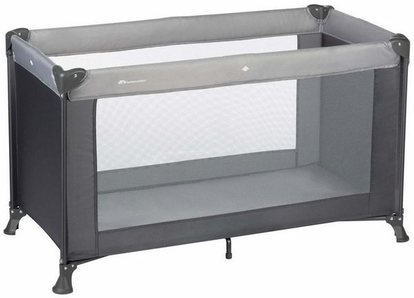 BEBECONFORT Soft Dreams, Reisebett Baby, 0–3 Jahre (0–15 kg), leichtes Reisebettchen, Matratze aus Holzfasern & Schaumstoff (60x120 cm), Tragetasche, kompakt zusammenklappbar, Tinted Graphite