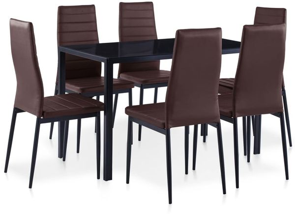 vidaXL 7-tlg. Essgruppe Braun 281698