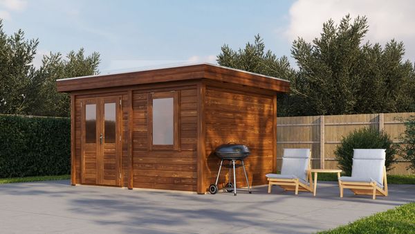 Lugarde Select Modern Gartenhaus Postdam 388x300cm - Braunes Öl