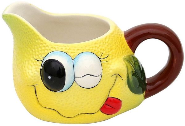 Neuetischkultur Milchkännchen Milchkännchen mit Gesicht Zitrone, (Stück, 1 Milchkännchen), Sahnekännchen Milchkrug
